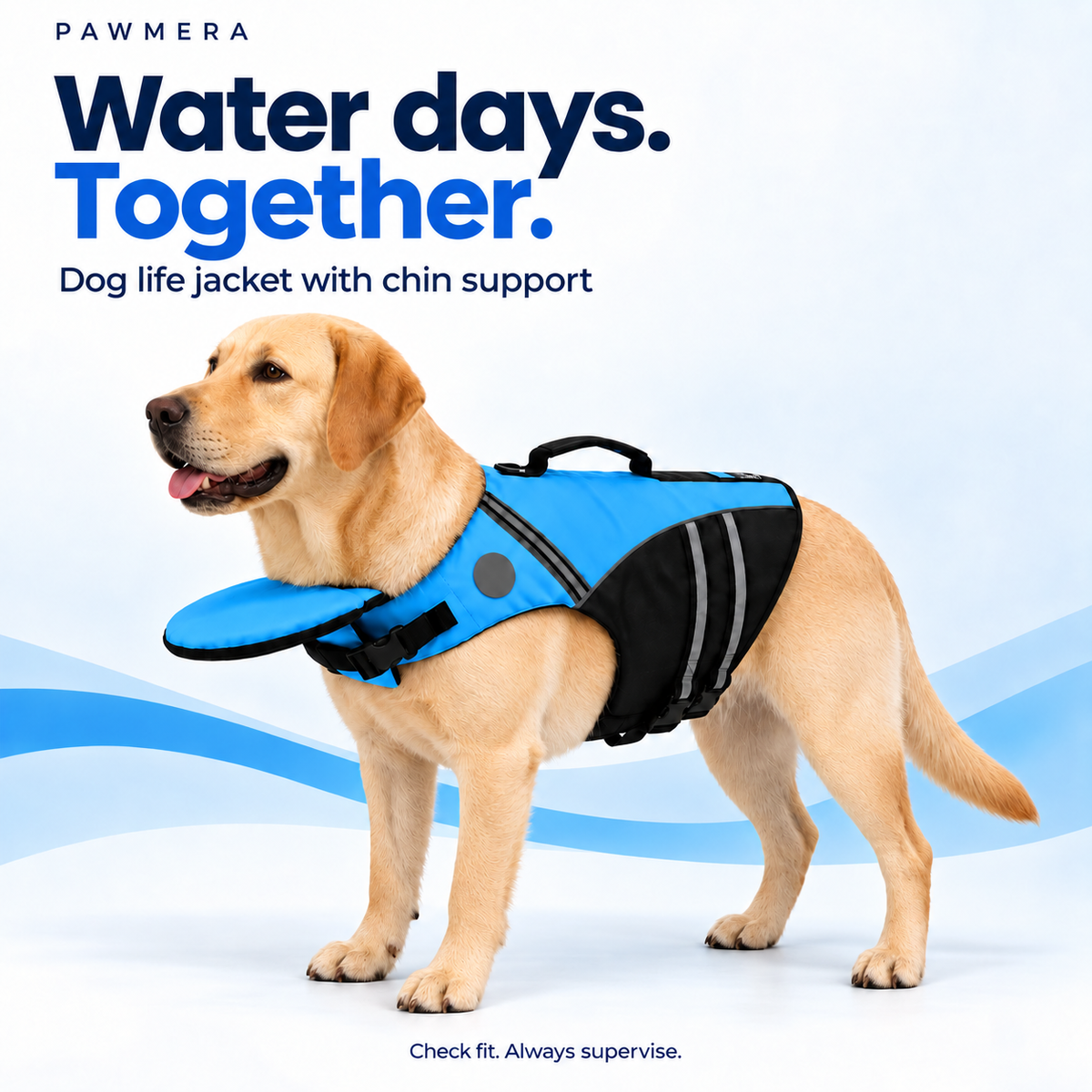 CoveTail dog life jacket by Pawmera — blue