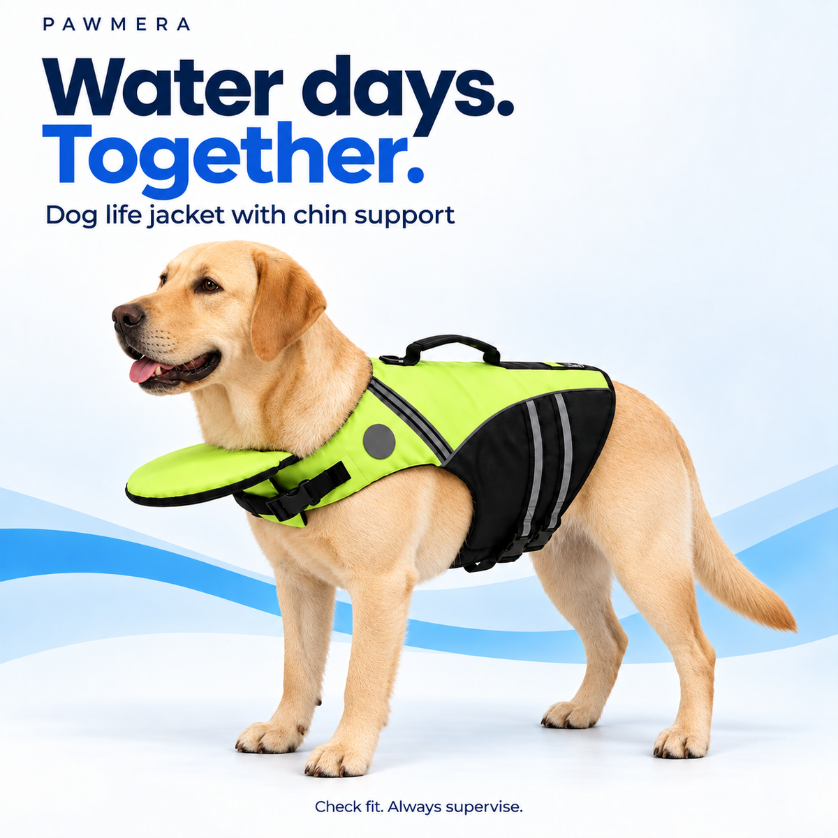 CoveTail dog life jacket by Pawmera — labrador hero