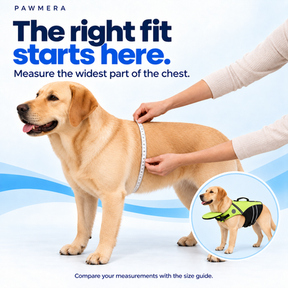 CoveTail dog life jacket by Pawmera — labrador measure