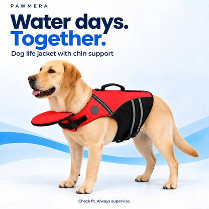 CoveTail dog life jacket by Pawmera — red